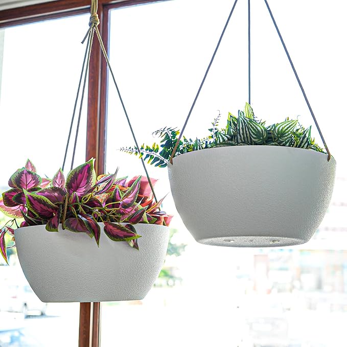 12 Inch 2 Pack Large Hanging Planters - Image 4