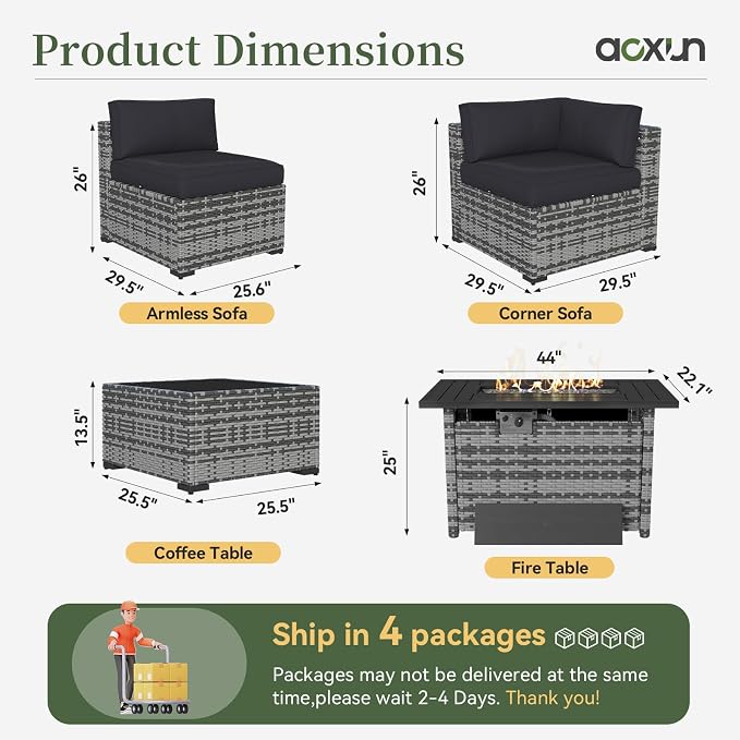 Aoxun 11 Piece Patio Furniture Set - Image 7