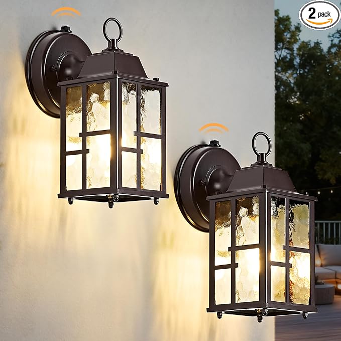 OKELI 2-Pack Dusk to Dawn Outdoor Wall Lights, Weatherproof Exterior Lighting by OKELI