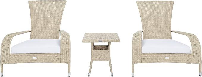 SAFAVIEH Outdoor Patio Furniture Collection Edna 3-Piece Lounge Set by SAFAVIEH