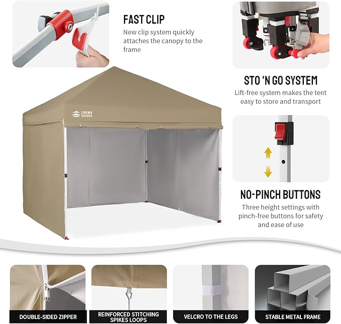 CROWN SHADES 10X10 Comercial Instant Canopy Pop Up Tent - Image 5