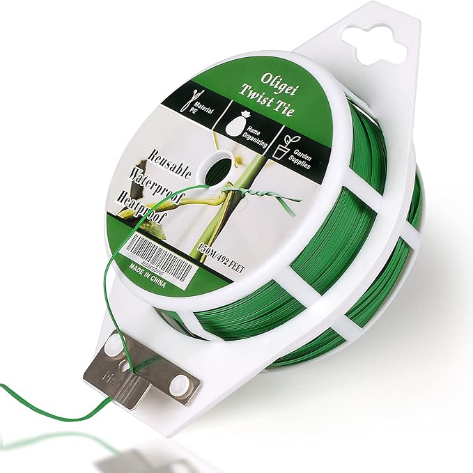 Green Garden Wire, Sturdy Plant Ties by Oligei