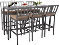Outdoor Bar Chairs & Table, Metal Patio Bar Set, 7-Piece Set by Unknown