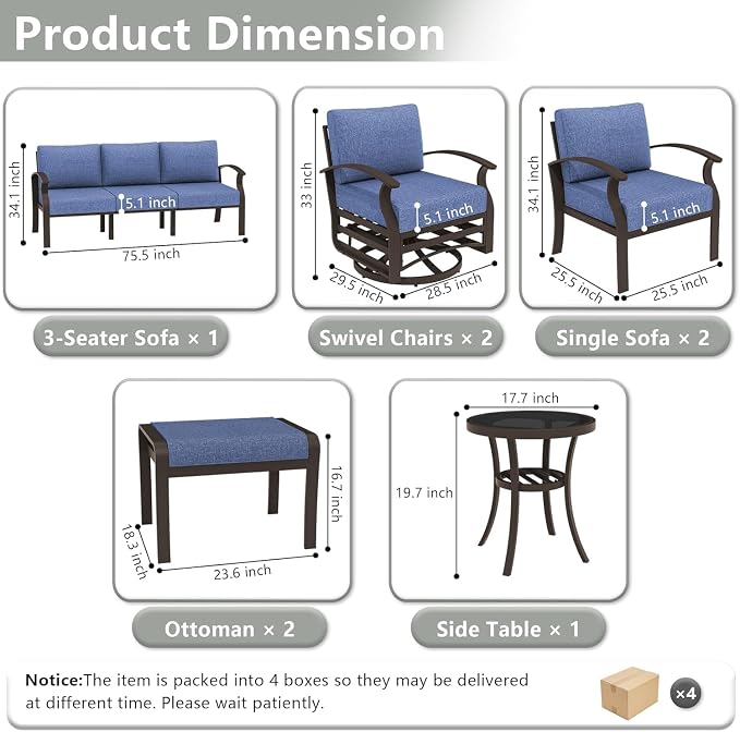 Kullavik Aluminum Patio Furniture Set - Image 2
