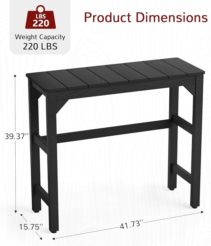 Stoog 3-Pieces Patio Bar Set, All-Weather HIPS Outdoor Bar Stools Set of 2 - Image 2