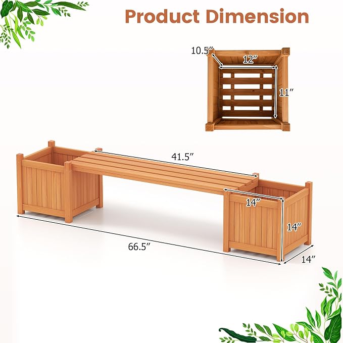 Giantex 4-in-1 Outdoor Bench - Image 3
