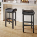29 Inch Bar Height Bar Stools Set of 2, Backless Bonded Leather Bar Height by Raynesys
