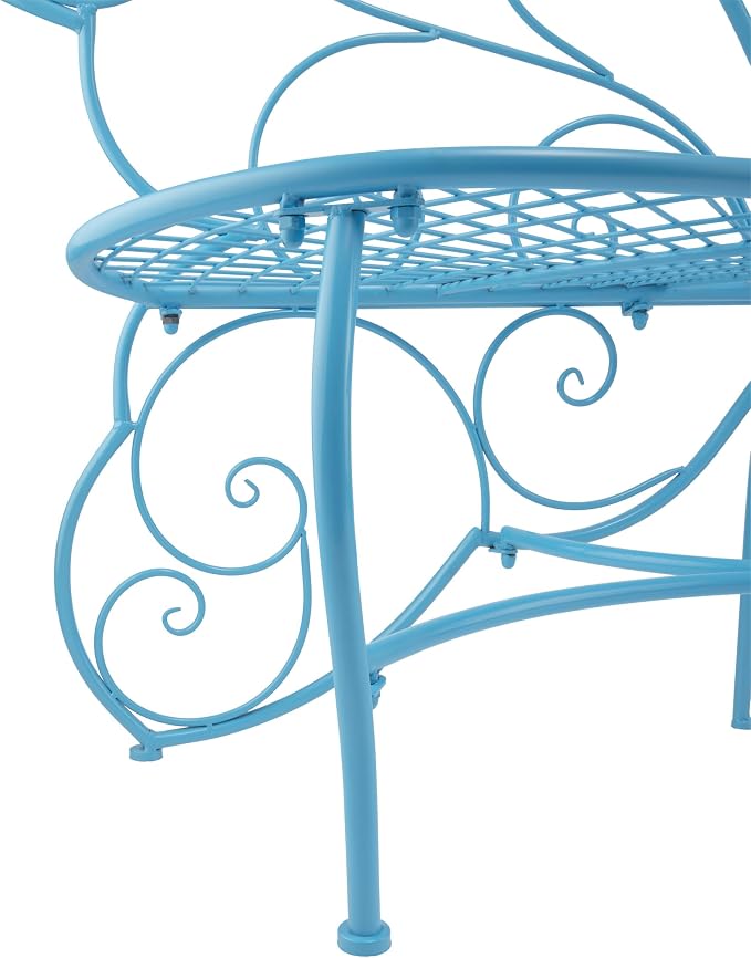 Alpine Corporation BAZ400BL Indoor Outdoor Metal Butterfly Shaped Garden Bench - Image 11