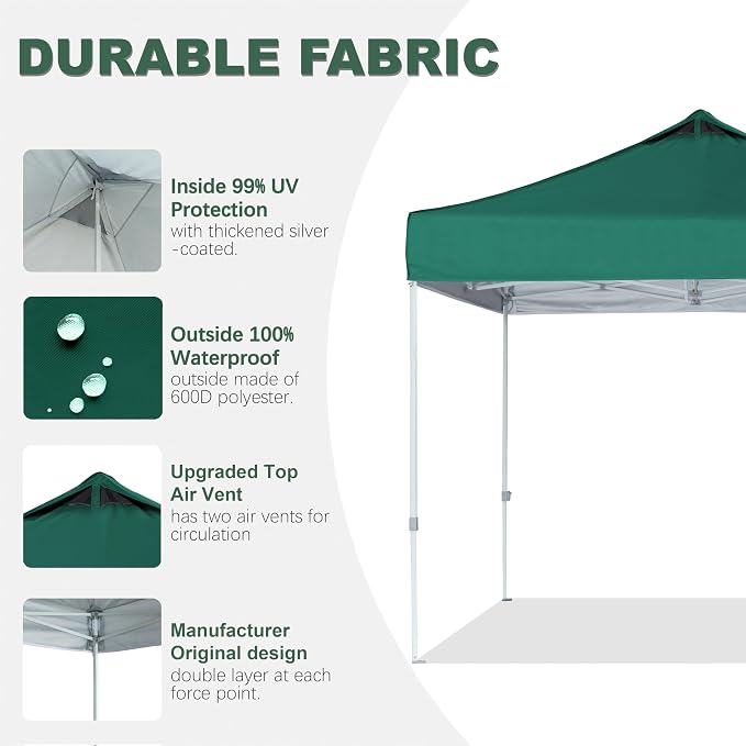 Forest Green Commercial Replacement Canopy Top - Image 3