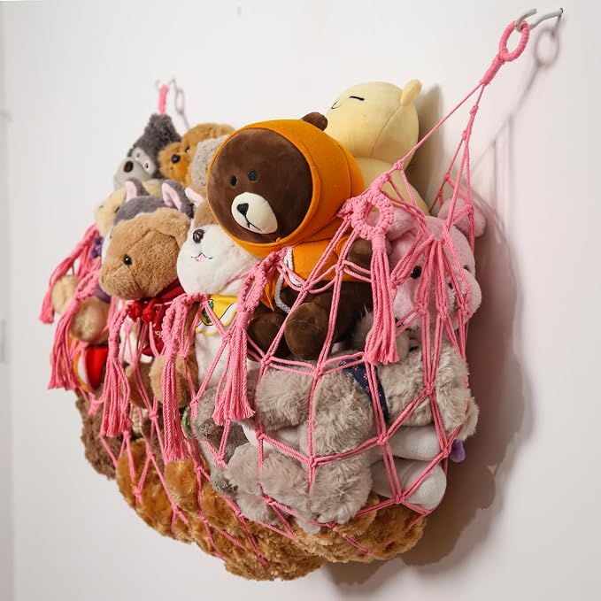 Stuffed Animal Net or Hammock Macrame Toy Diaplay Plush Toy Holder Corner Wall - Image 7