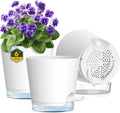 6 inch Self Watering Pots for Indoor Outdoor Plants, 3 Pack Flower Plant Pots by Meowell
