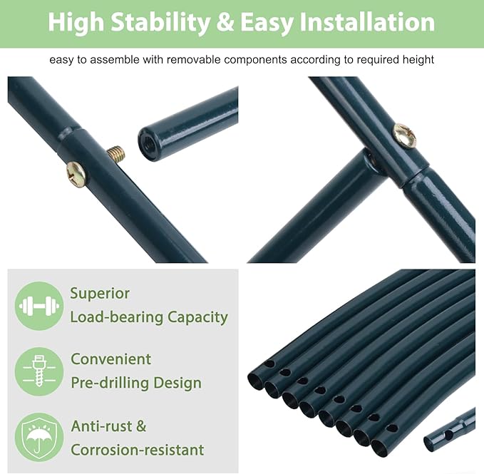 RUBFAC 94" Metal Garden Arch Trellis - Image 3