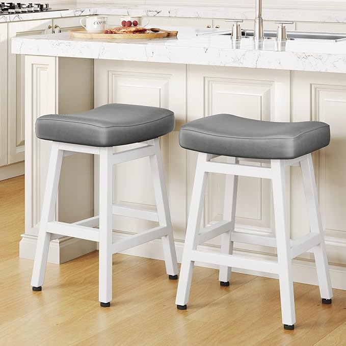 Counter Height Bar Stools Set of 2, 24 Inch Barstools by Raynesys