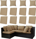 12-Piece Outdoor Cushion & Pillow Cover Set, 8 Seat Covers + 4 Pillow Covers by Unknown