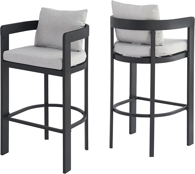 Christopher Knight Home Leona Outdoor Counter Height Bar Stools Set of 2 - Image 6
