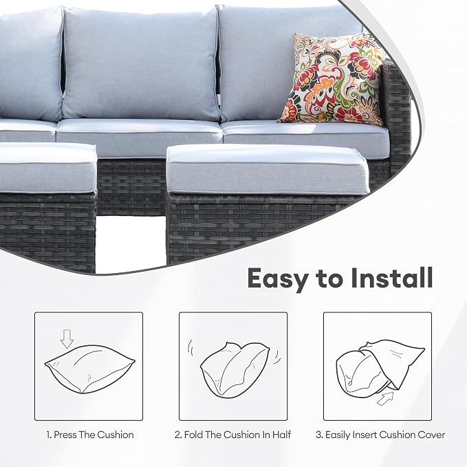 ovios Patio Cushion Covers, Waterproof Cushion Cover - Image 5