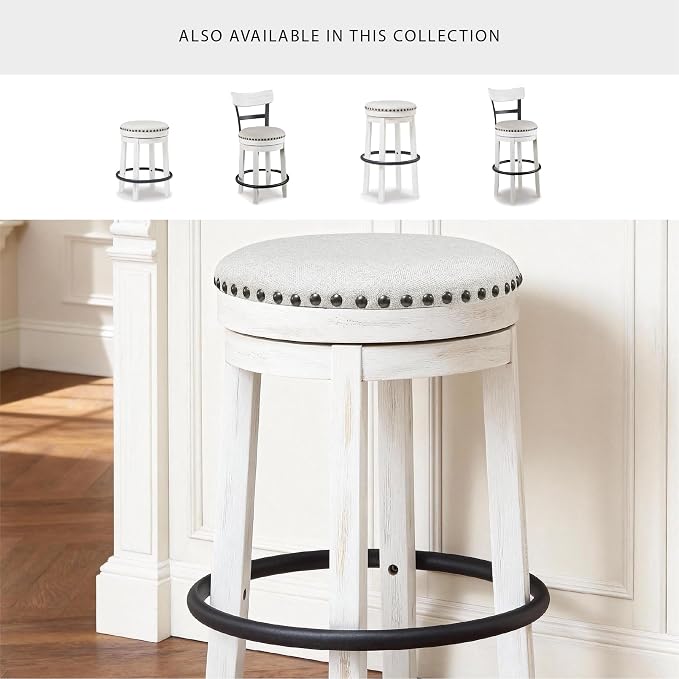 Signature Design by Ashley Valebeck Casual Upholstered Swivel Stool, Round - Image 5
