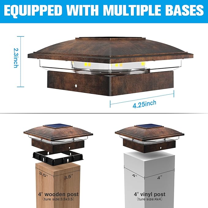 VOLISUN Solar Post Cap Light Outdoor 12pack, Solar Deck Fence - Image 2