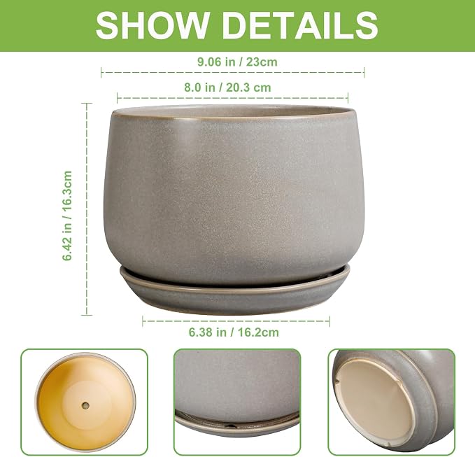 G EPGardening Ceramic Planter 9 Inch - Image 3