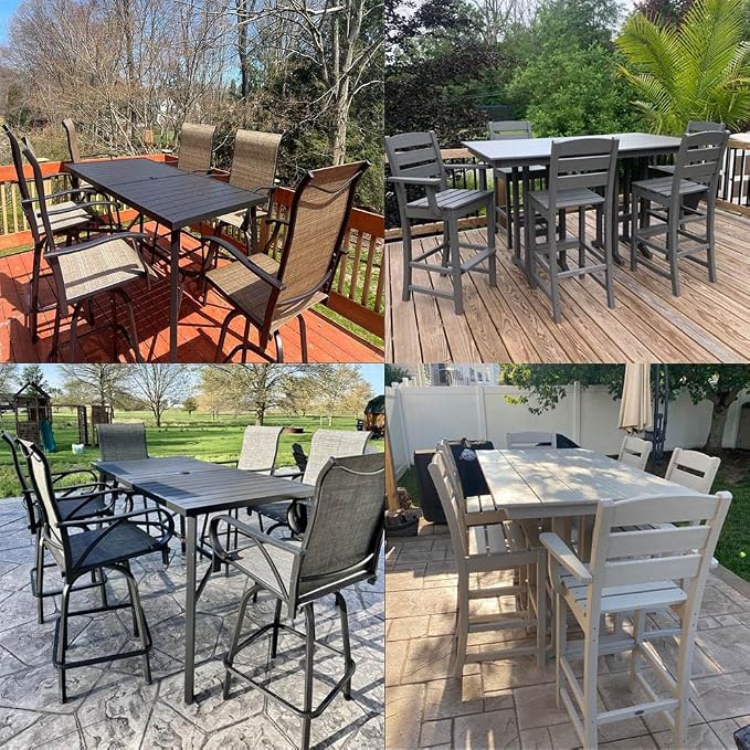 7 Piece Bar Height Outdoor Patio Dining Set Cover - Image 2