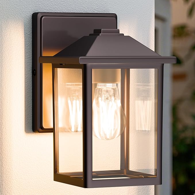 Outdoor Wall Lantern, Exterior Waterproof Wall Sconce Light Fixture, Dark by MATAMEYE