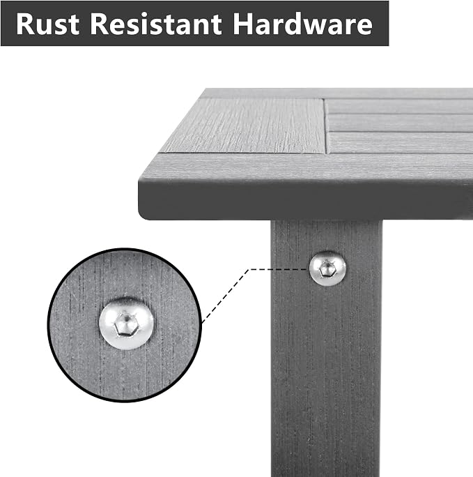 Double Adirondack Outdoor Side Table Weather Resistant, Outdoor Rectangular - Image 4