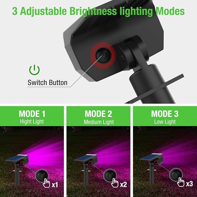 nipify 4 Pack Solar Spot Lights Outdoor, Solar Powered Waterproof Spotlight - Image 7