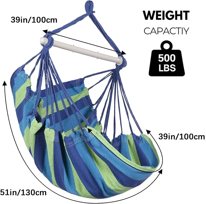 Hammock Chair Hanging Rope Swing, Topind Hanging Chair - Image 5