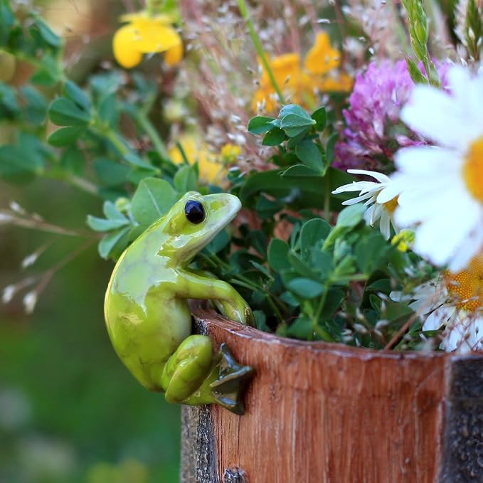 Top Collection Miniature Fairy Garden and Terrarium Frog Flower Pot and Vase - Image 2