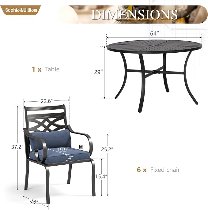 Sophia and William Patio Dining Set - Image 6