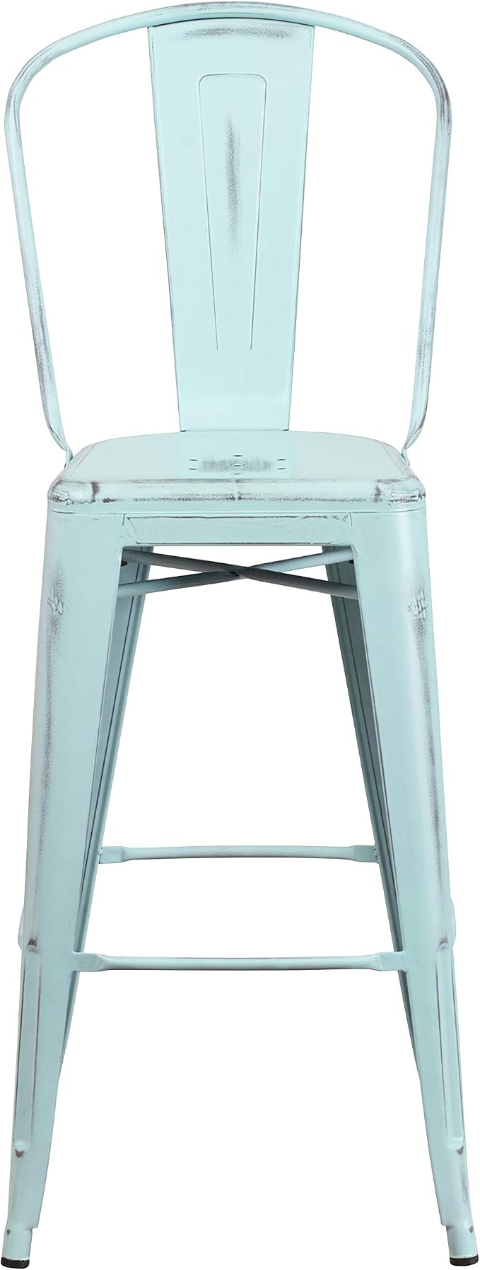 EMMA + OLIVER Commercial 30" H Distressed Green-Blue Metal Indoor-Outdoor - Image 5