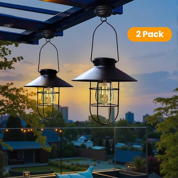 2 Pack ‌Solar Lanterns Outdoor Waterproof Ideal as Gifts - Image 7