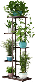 LINZINAR Plant Stand Metal 5 Tier 6 Potted Multiple Flower Pot Holder Shelf by LINZINAR