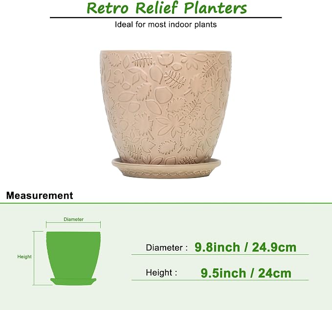 10inch Retro Ceramic Planter - Image 3