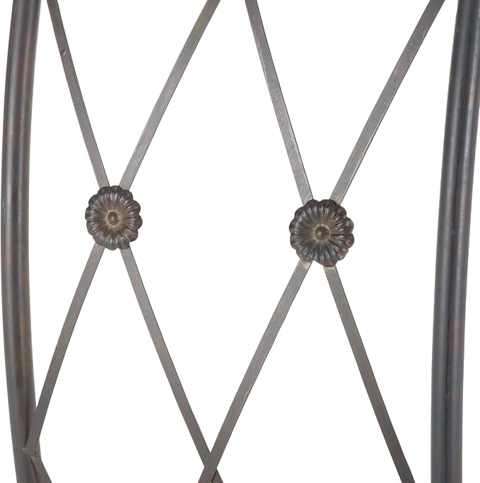 SAFAVIEH Outdoor Collection Mizell Black Rust Lattice Wrought Iron Moon Gateway - Image 8