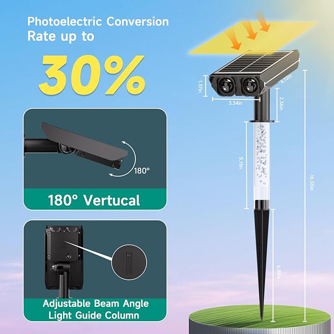 RGB Solar Spot Lights : 2 IN 1 Solar Lights Outdoor - Image 3