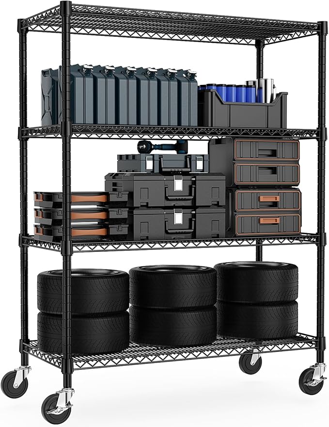 53" W Storage Shelves 1760LBS 4 Tier Metal Shelving Unit by MEIGAOPLASTICANDMETALHKCOLIMITED