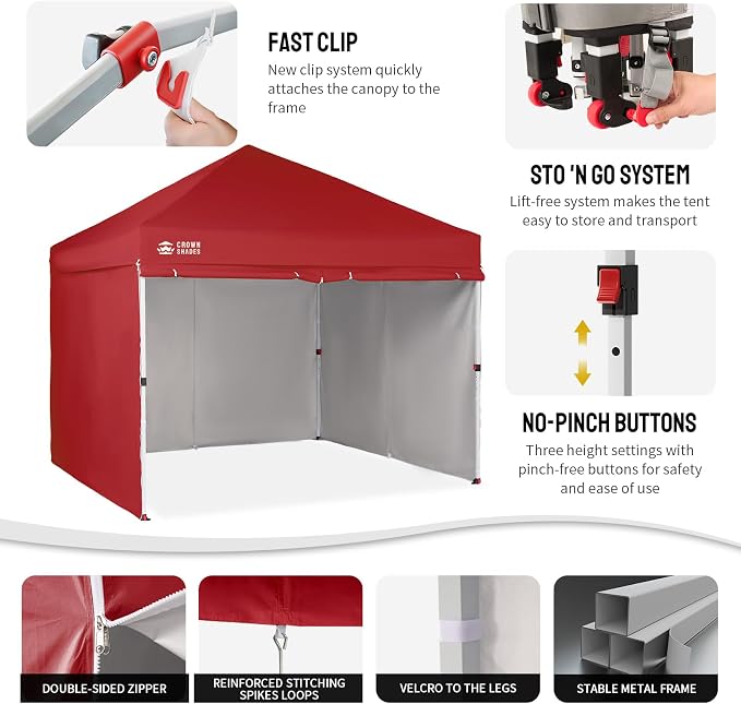 CROWN SHADES 10X10 Comercial Instant Canopy Pop Up Tent - Image 5