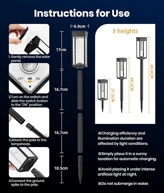 Solar Pathway Lights Outdoor, 8 Pack Bright Solar Lights Outdoor, Auto On/Off - Image 8