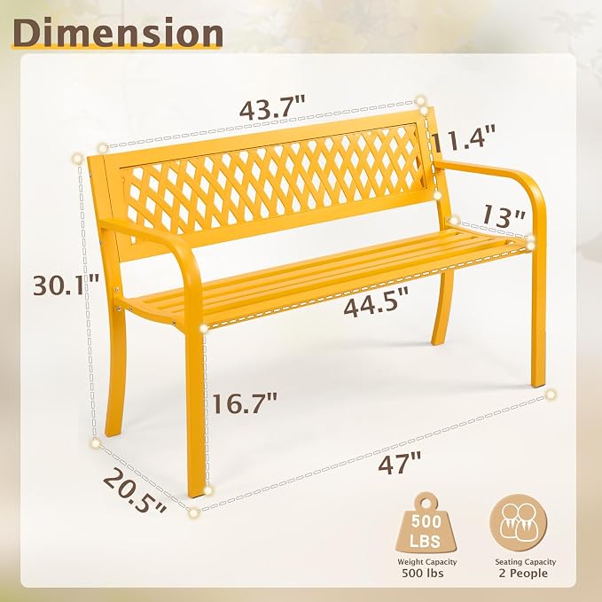 Outvita Outdoor Bench, Patio Bench - Image 3