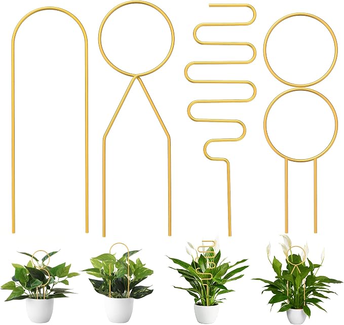 4 Pcs Small Metal Trellis for Potted Plants, Small Trellis for Potted Plants by Unknown