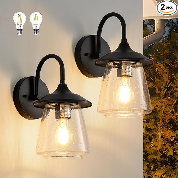 Outdoor Wall Sconce, Exterior Waterproof Wall Light Fixture, Outside Porch Light by SmeikeLighting
