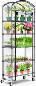 Abimars 5-Tier Greenhouse with Caster Wheel, Each Shelf Height Adjustable Metal by Abimars