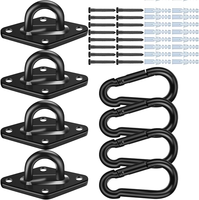 Hammock Hooks 4 Pack, Heavy Duty Hammock Hanging Kit, M10 304 Stainless Steel by Feanron