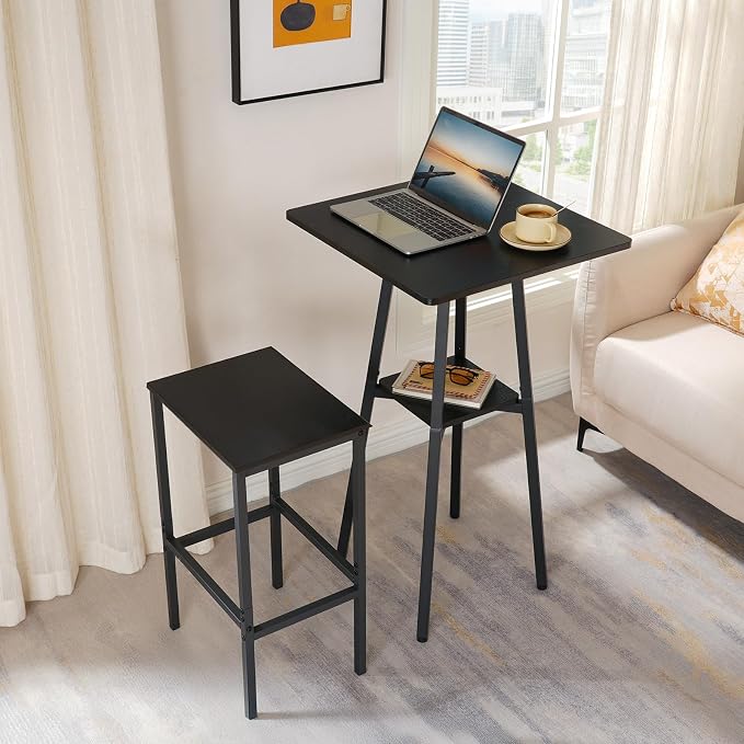 HOOBRO Bar Table, 2-Tier High Top Pub Table, Counter Height Table - Image 2