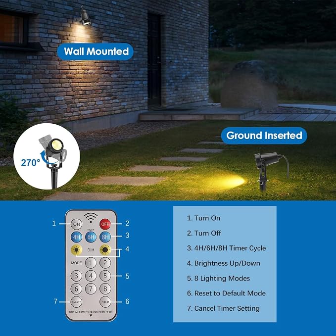 ALOVECO Solar Spot Lights Outdoor 4-in-1 Solar Powered Spotlights IP65 - Image 5