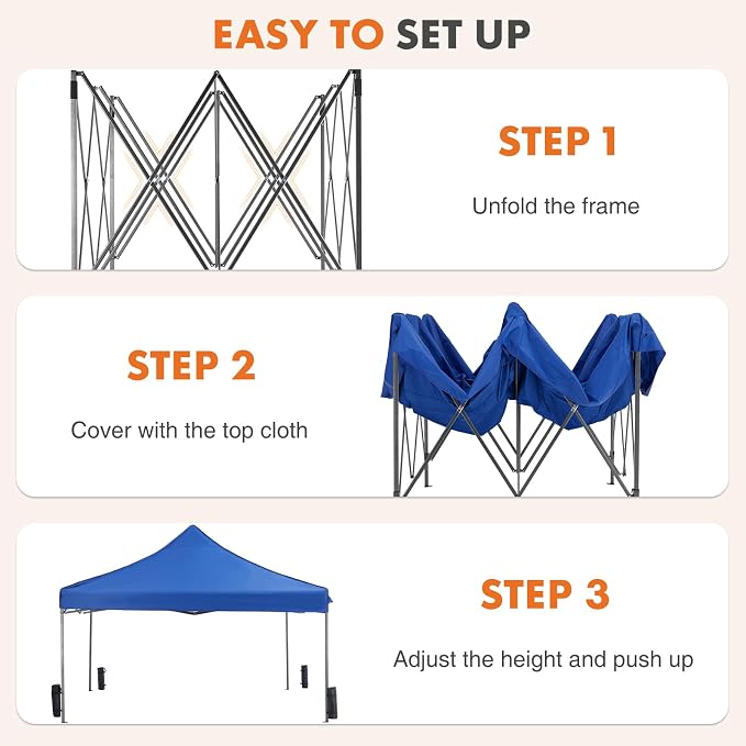 Sweetcrispy 10 x 10 Ft Pop Up Canopy Tent Outdoor Use, Portable Shade - Image 4