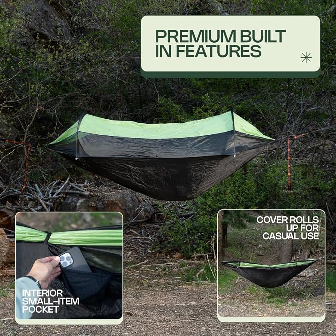 Camping Hammock Tent with Mosquito Net & Rainfly – Waterproof Portable - Image 5