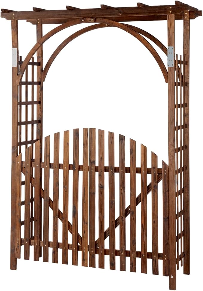 VINGLI 85in Wooden Arbor, Garden Arbor Wedding Arch by VINGLI