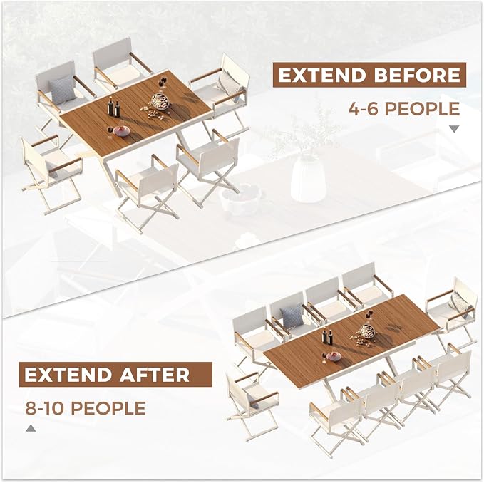 Grand patio Expandable Patio Dining Table, Extra Large 94.5" L x 37" W Outdoor - Image 3